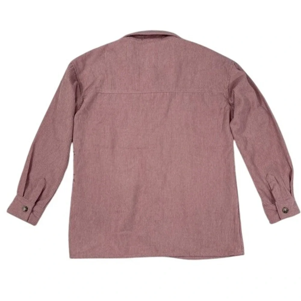 No Comment Girls Pink Corduroy Button Front Shirt Jacket 14‎
